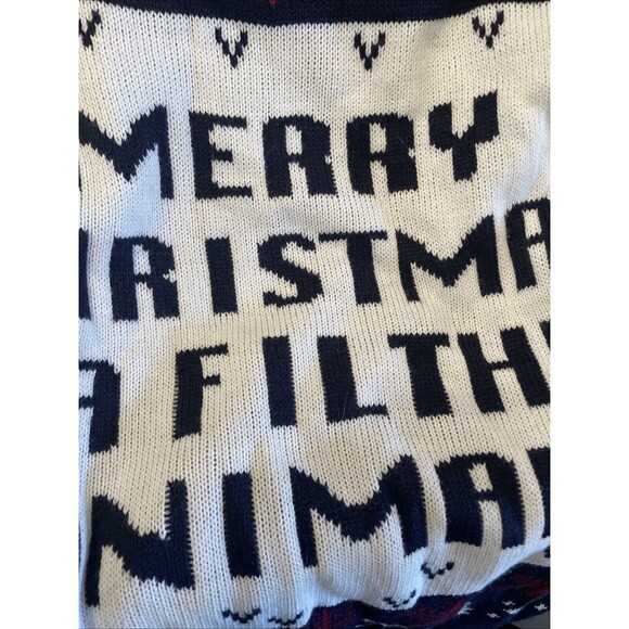 Merry Christmas Ya Filthy Animal Sweater Men’s M You Look Ugly Today VNC - Picture 7 of 7